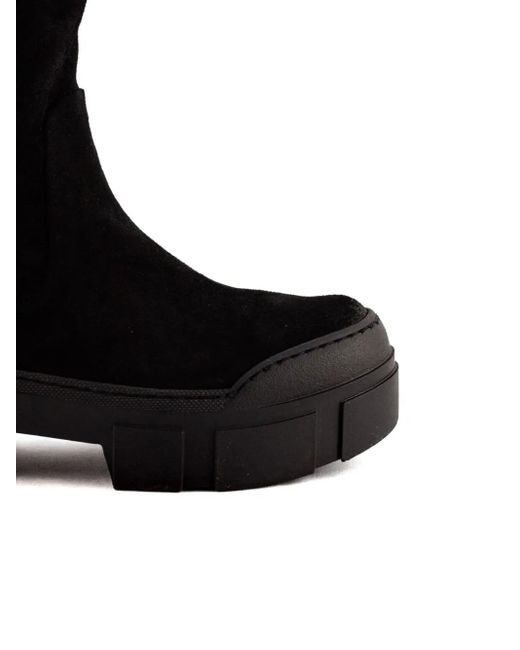 Vic Matié Black V14 Roccia-Stretch Ankle Boots
