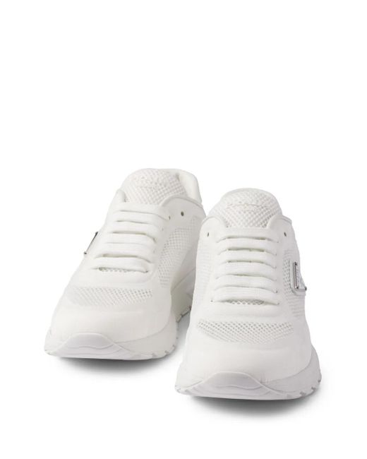 Prada White Prax 2.0 Low-Top Sneakers