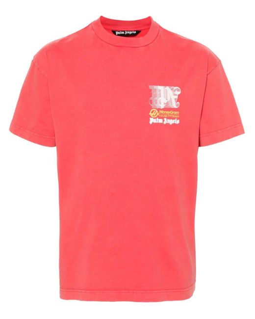 Palm Angels Pink X Moneygram Haas F1 Cotton T-shirt