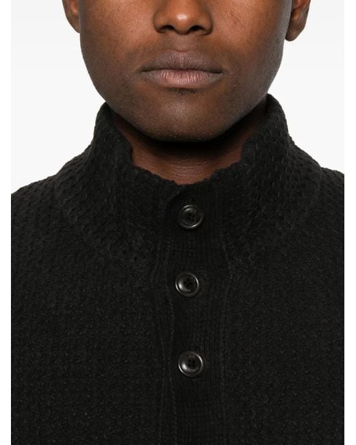 C P Company Black Button-Down Cardigan for men
