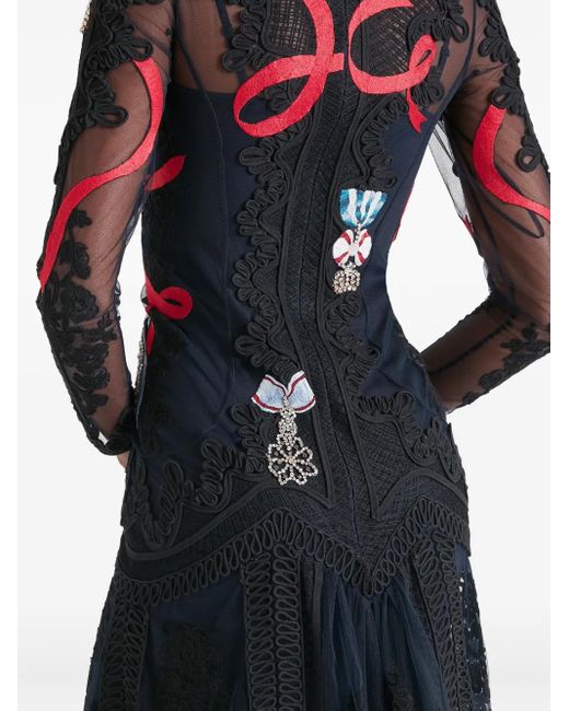 Robe Diamantine En Dentelle Temperley London en coloris Black