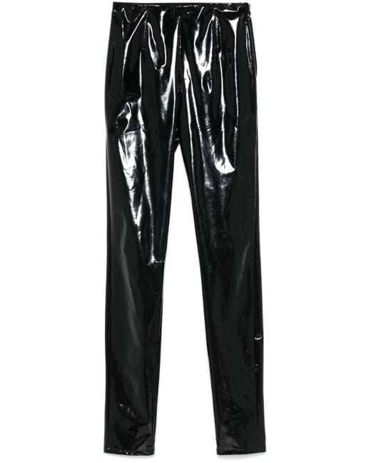 Patrizia Pepe Black Vinyl Leggings