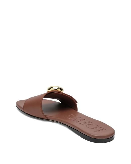 Loewe Brown Open-Toe Slides