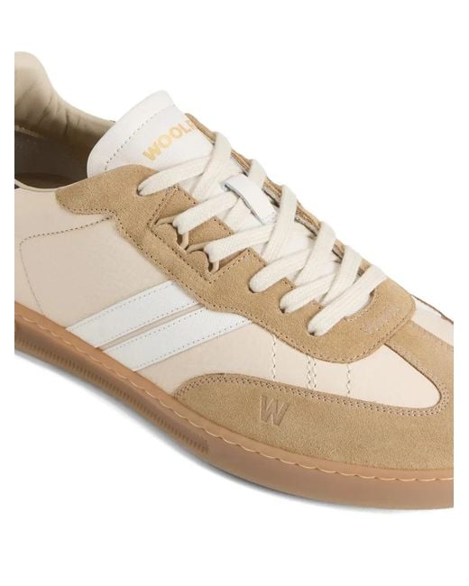 Woolrich Natural Doubleu Suede-Details Sneakers for men