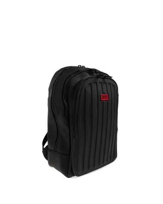 DIESEL Black Sac À Dos Nervuré À Plaque Logo