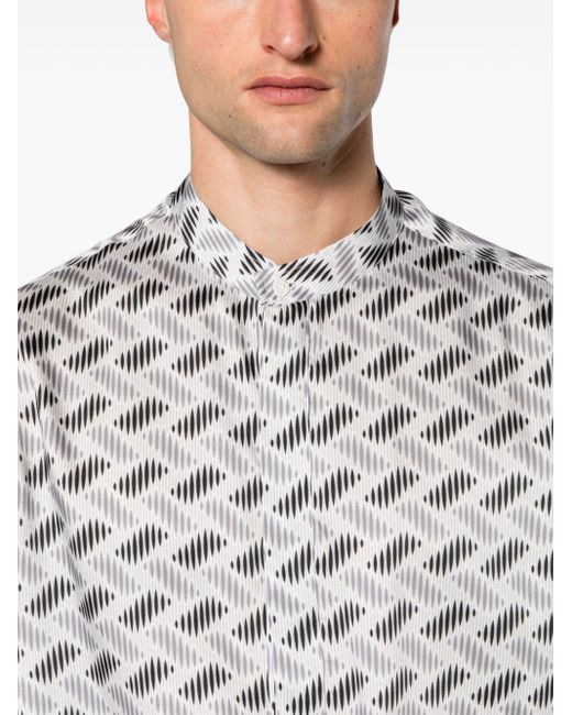 Chemise à imprimé abstrait Emporio Armani pour homme en coloris Gray