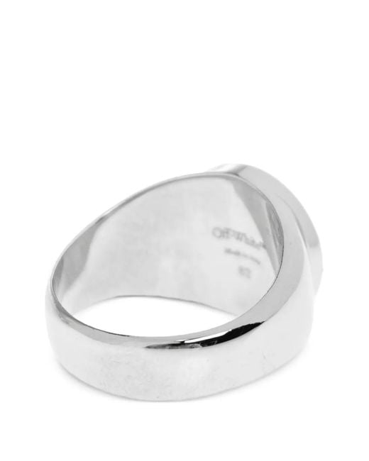 Off-White c/o Virgil Abloh Black Arrows Enamel Signet Ring for men