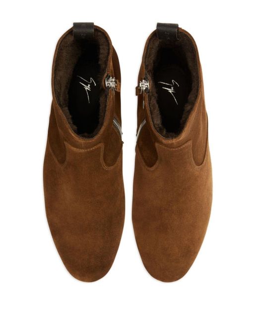 Giuseppe Zanotti Brown Ron Suede Ankle Boots for men