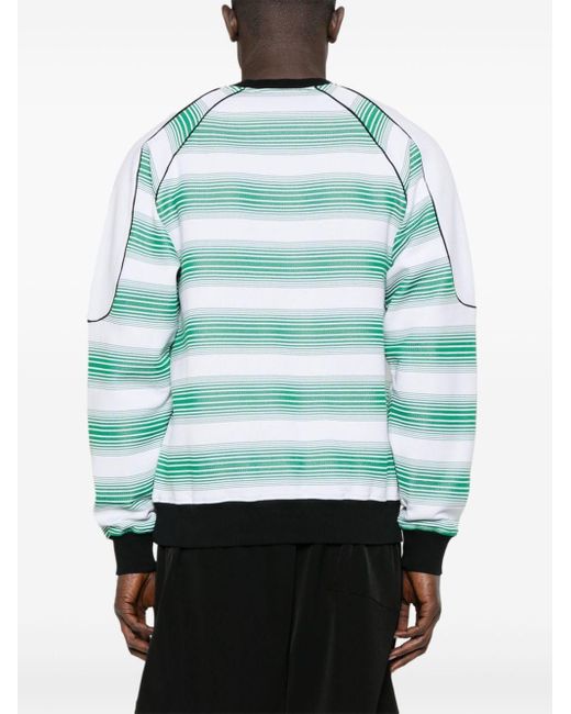 Casablancabrand Green Logo-embroidered Striped Sweatshirt for men