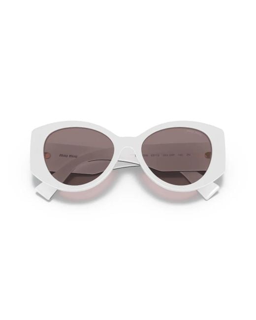 Miu Miu White Logo-Print Sunglasses