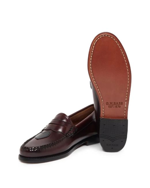 G.H.BASS White Weejuns Heart-Patch Loafers