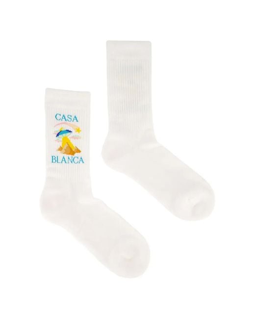 Casablanca White Phantasmagoria Intarsia-Knit Socks for men