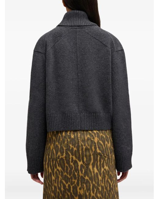 Ganni Blue Wool Turtleneck Sweater
