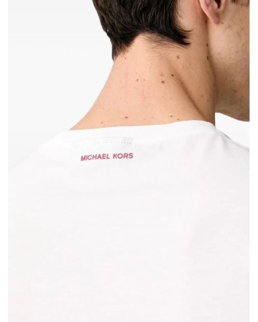 Michael Kors White Logo-Print T-Shirt for men