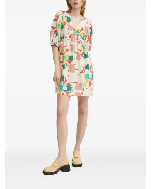 Ba&sh White Arancia Printed Mini Dress