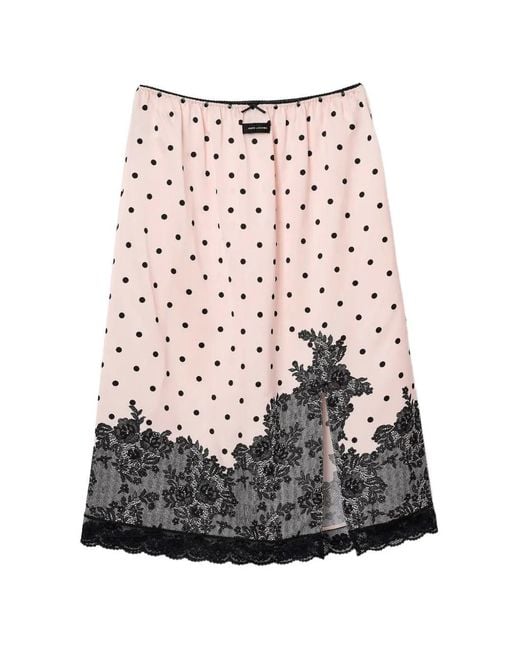 Marc Jacobs Pink Trompe L'Oeil Dots Midi Skirt