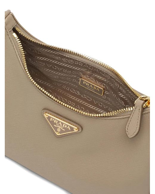 Prada Brown Chain Triangle Cross Body Bag