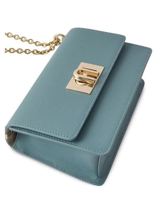 Furla Blue 1927 Grained-Leather Mini Bag