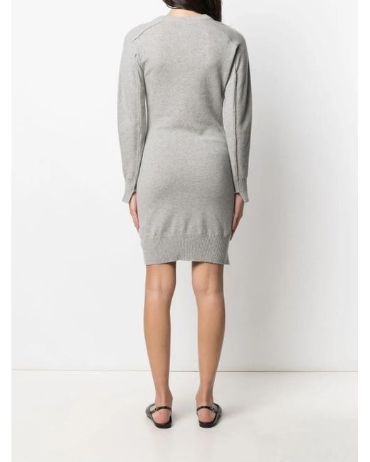 Stella McCartney Gray Seam-Detail Knitted Dress