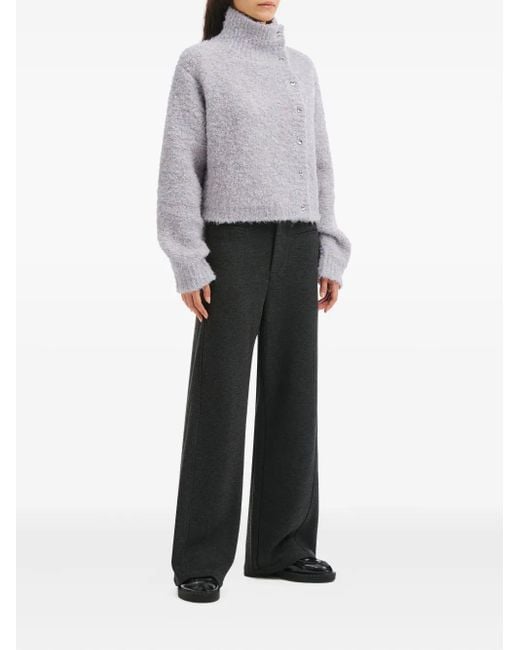 B+ AB Gray Button High-Neck Cardigan