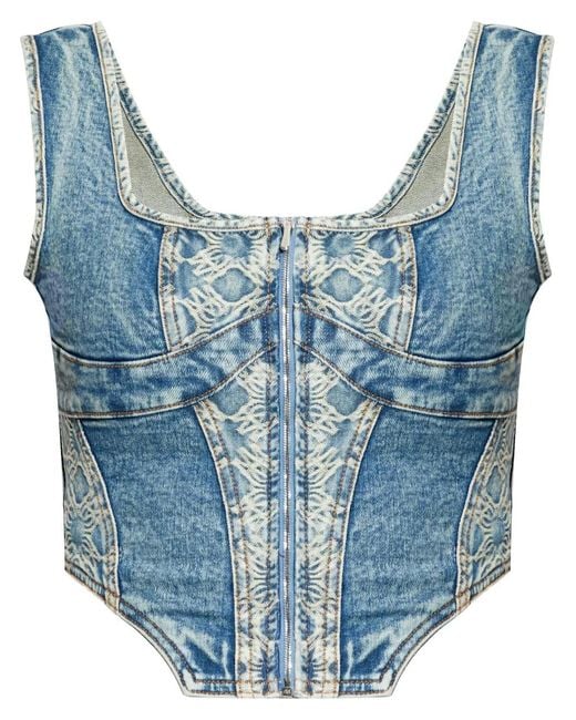 Amiri Blue Ma Quad Corset Top