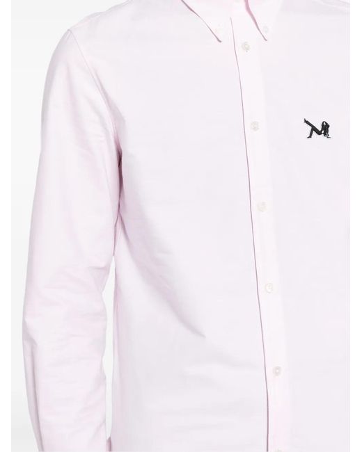 Calvin Klein White Logo-Appliqué Cotton Shirt for men