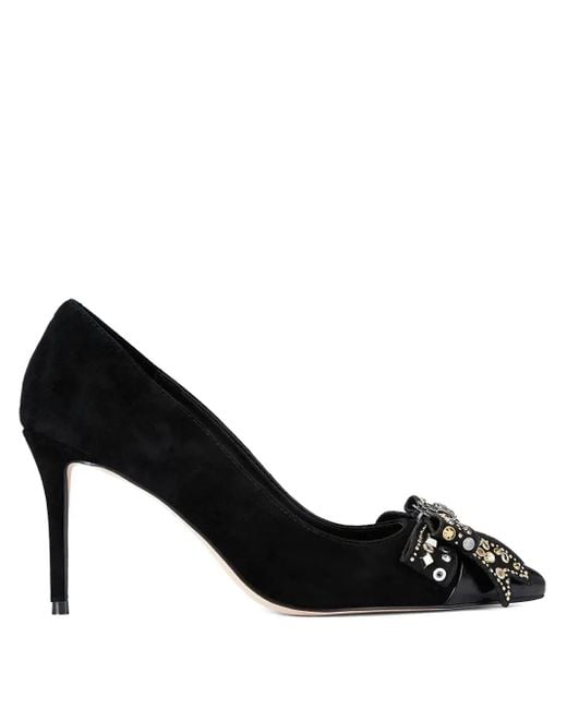 Kurt Geiger Black Embellished Bow Pumps