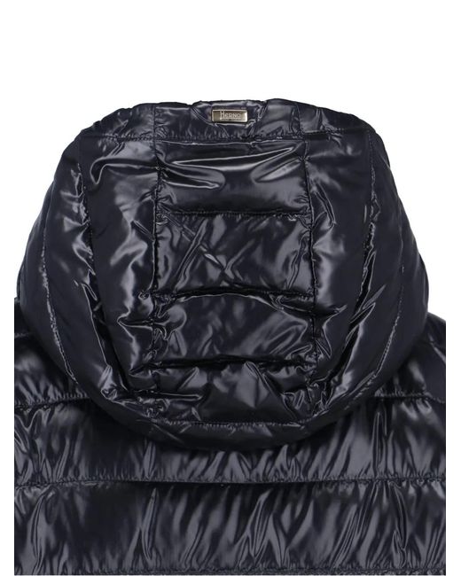 Herno Blue A-Shape Hooded Coat