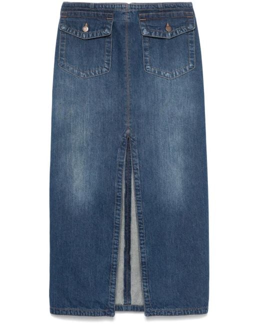 Chloé Blue Denim Midi Skirt