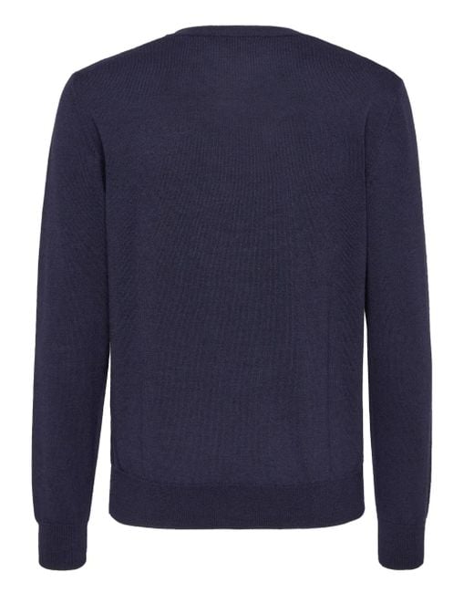 DSquared² Blue Crewneck Cotton Sweater With Logo for men