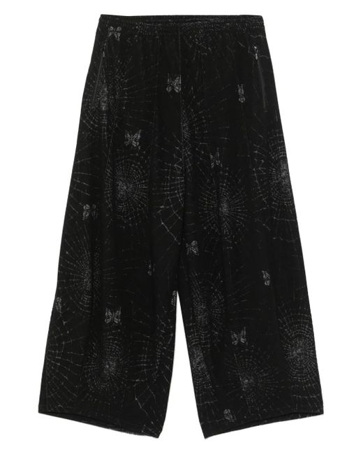 Needles Black Butterfly-Print Track Pants for men