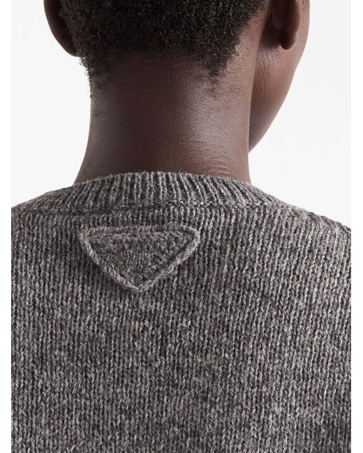 Prada Gray Wool-cashmere Sweater