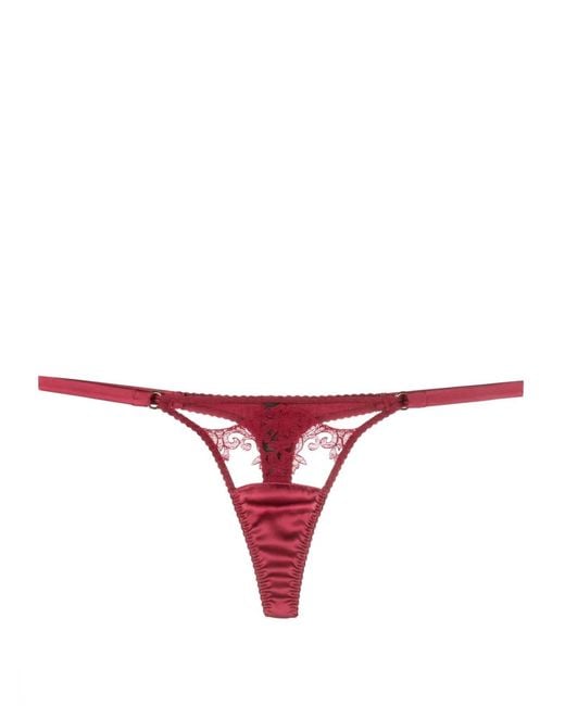 Fleur Of England Gisele Floral-Embroidered Thong