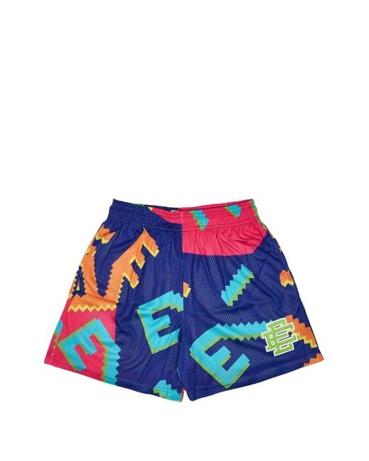 Eric Emanuel Blue Logo-Print Track Shorts for men