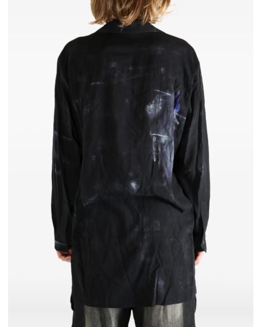 Y's Yohji Yamamoto Black Graphic-Print Shirt