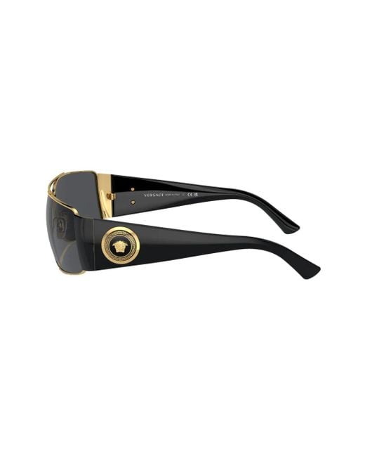 Versace Gray Rectangle-Frame Sunglasses for men