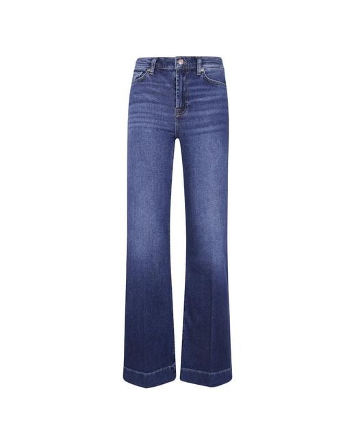 7 For All Mankind Blue Modern Dojo Straight-Leg Jeans