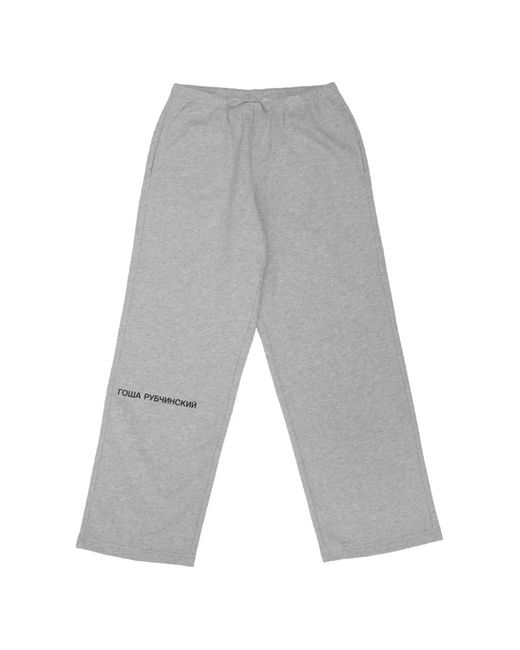 Gosha Rubchinskiy Gray Logo-Print Straight-Fit Track Pants
