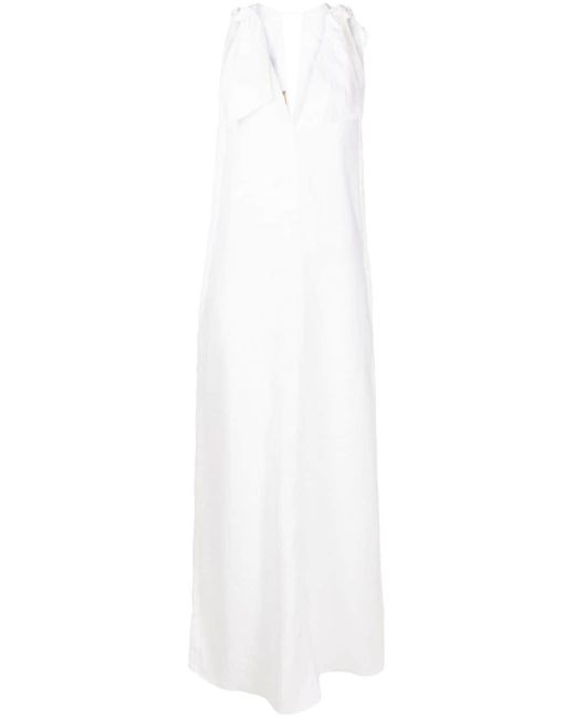 Vestido con detalle de lazo Adriana Degreas de color White
