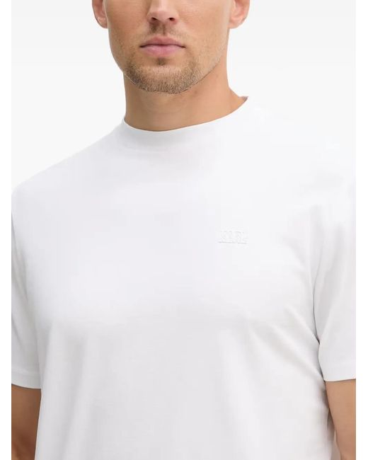 Karl Lagerfeld White Logo-Patch T-Shirt for men