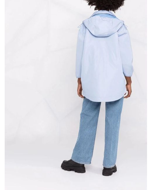 Stella McCartney Blue Belted Hooded Jacket