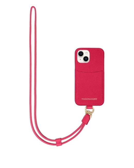 Maison De Sabre Pink Sling Iphone 15 Case