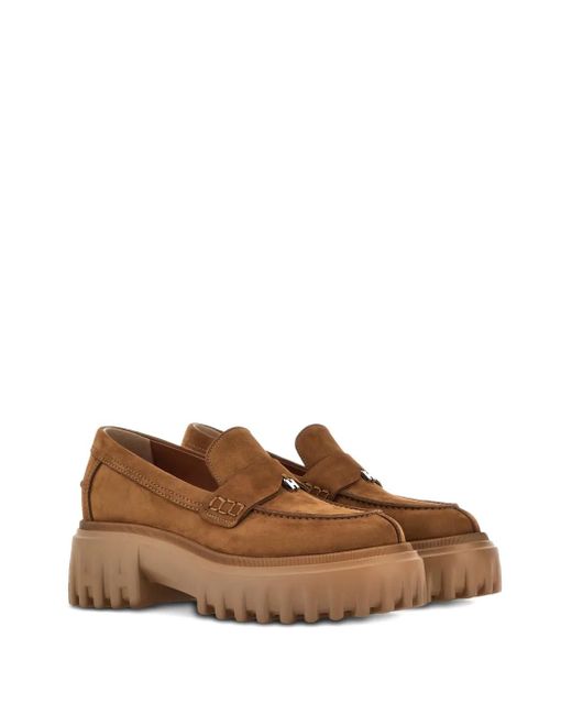 Hogan Brown Suede Loafers