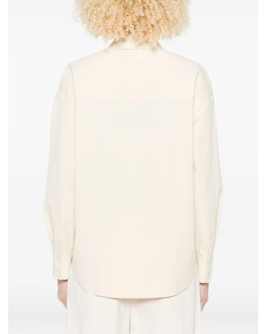 Max Mara Blouse Met Lange Mouwen En Kraag in het White