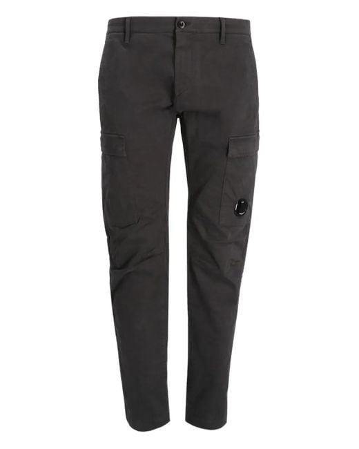 C P Company Gray Cargo-Pockets Trousers for men