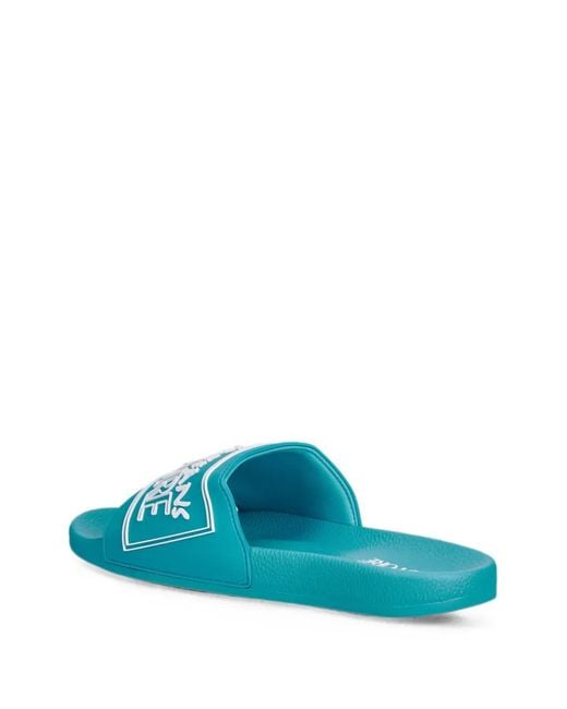 Versace Jeans Couture Blue Logo-Patch Slides for men