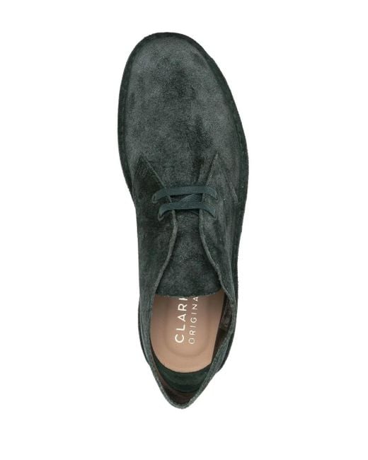 Clarks Green Lace-Up Suede Boots for men