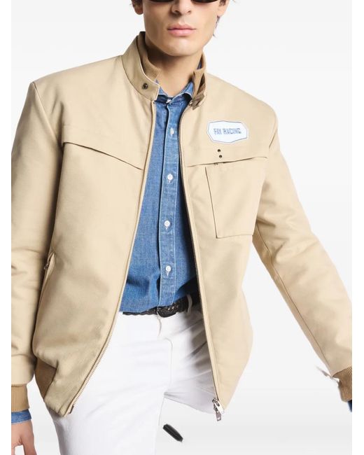 Logo-Patch Bomber Jacket Fay pour homme en coloris Natural