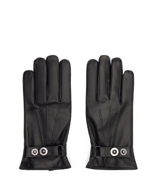 Lottusse Black Montreal Nubuck Leather Gloves for men