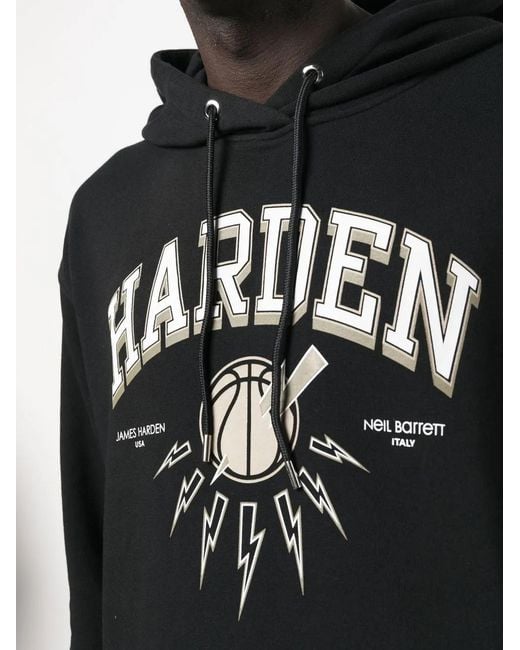 Neil Barrett Black X James Harden Logo-Print Hoodie for men